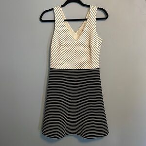 Striped white & black LOFT dress 4